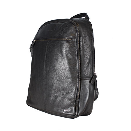 Leren Laptop Rugtas van Soepel Zwart Leer