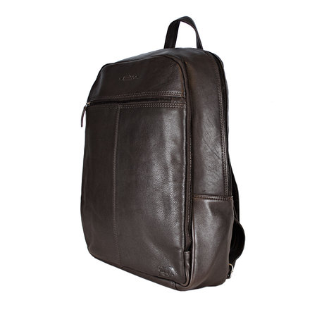 Leren Laptop Rugzak van Soepel Donkerbruin Leer