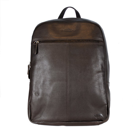 Leren Laptop Rugzak van Soepel Donkerbruin Leer