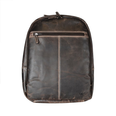 Leren Laptop Rugzak van Donkerbruin Leer