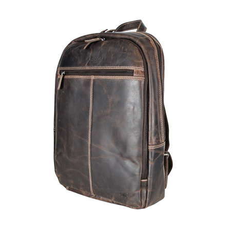 Leren Laptop Rugzak van Donkerbruin Leer