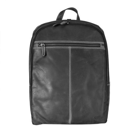 Leren Laptop Rugzak van Zwart Buffelleer