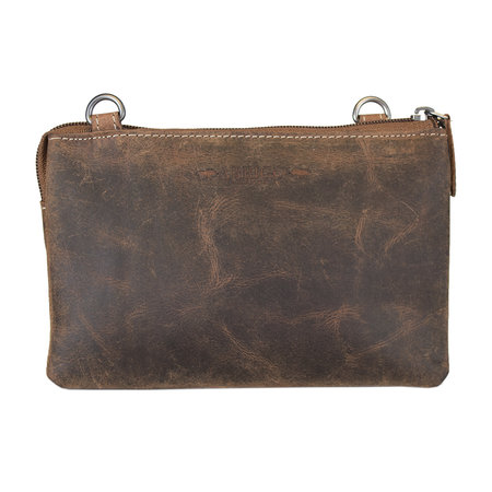 Portemonnee Tasje of Clutch van Lichtbruin Leer