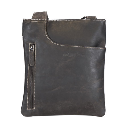 Lederen Crossbody Tas - Schoudertas Van Donkerbruin Leer