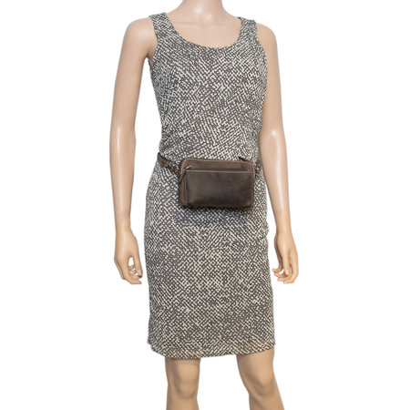 Schoudertasje - Heuptasje - Clutch Van Donkerbruin Buffelleer
