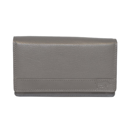 Dames Portemonnee Van Grijs Leer, Groot Model