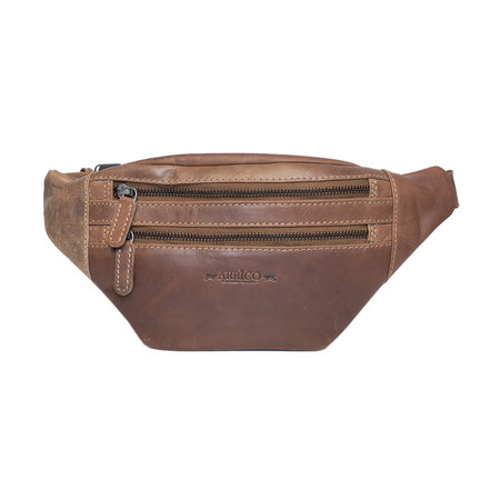 Heuptasje Crossbody Tasje Van Cognac kleurig Leer