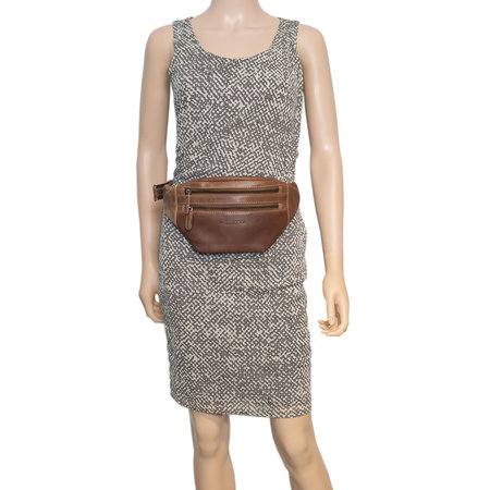 Heuptasje Crossbody Tasje Van Cognac kleurig Leer