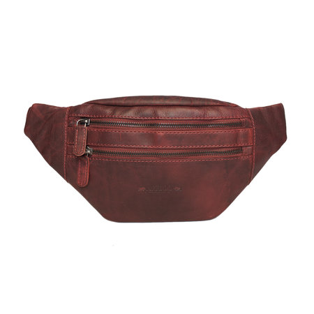 Crossbody Tasje Heuptasje Van Rood Leer