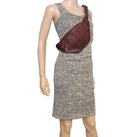 Crossbody Tasje Heuptasje Van Rood Leer