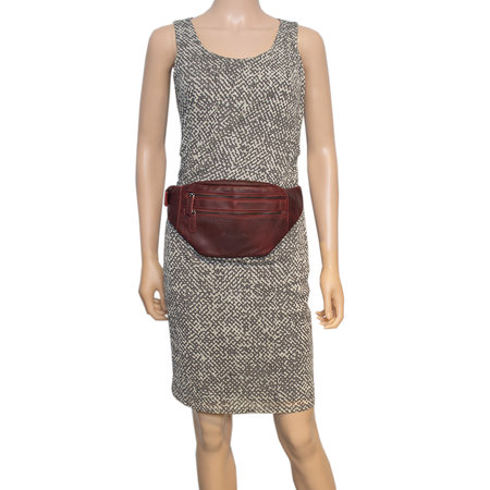 Crossbody Tasje Heuptasje Van Rood Leer