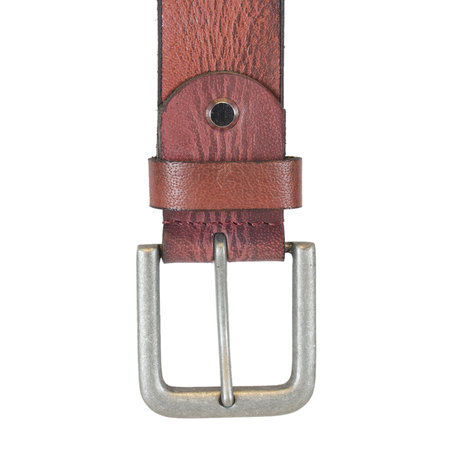 Dark Red Leather Belt, 4 cm Wide