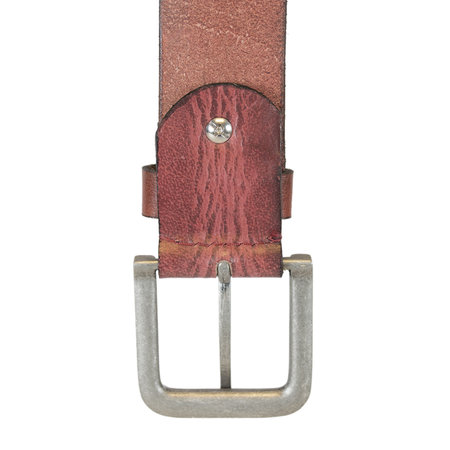 Dark Red Leather Belt, 4 cm Wide