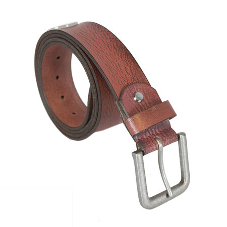 Donkerrode Leren Riem Gemaakt Van 4 cm Breed