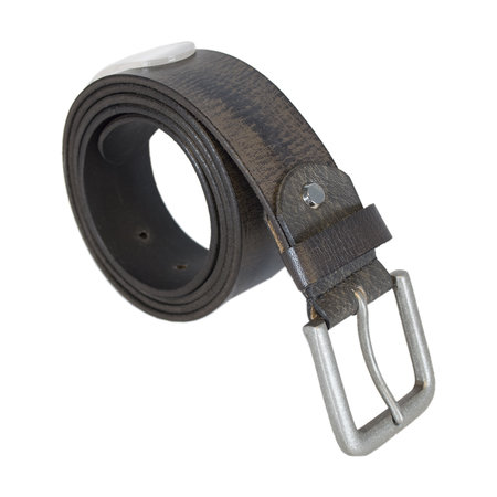 Leren Riem Gemaakt Van Antraciet Grijs Leer - 4 cm Breed