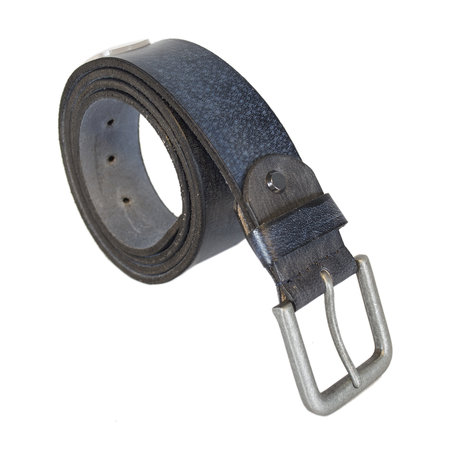 Leren Riem Gemaakt Van Jeansblauw Leer - 4 cm Breed
