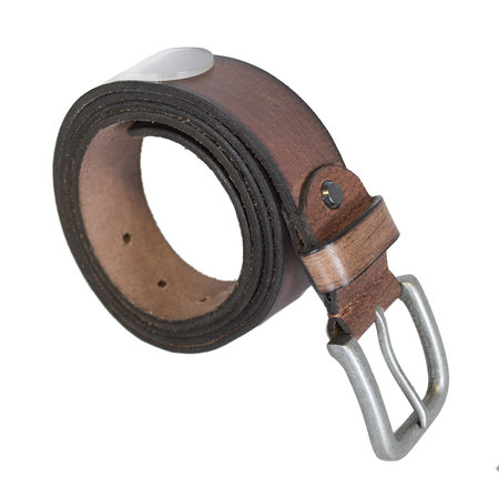 Bruine Leren Riem Gemaakt Van Echt Leer - 3.5 cm Breed