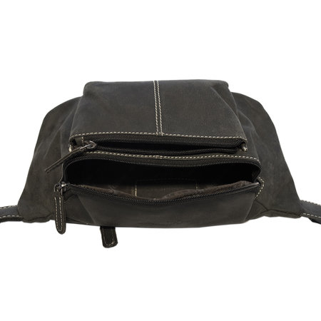 Large Belt Bag For Men Or Ladies Made Of Black Leather