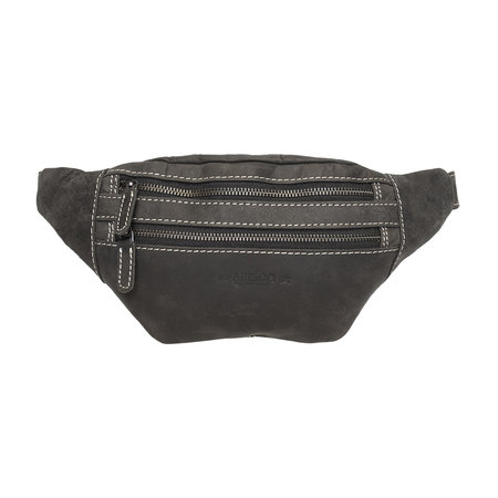 Zwart Leren Crossbody Heuptasje - Buideltasje Voor Dames En Heren