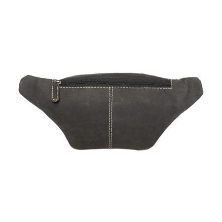 Black Leather Crossbody Bum Bag - Pouch Bag For Women And Men