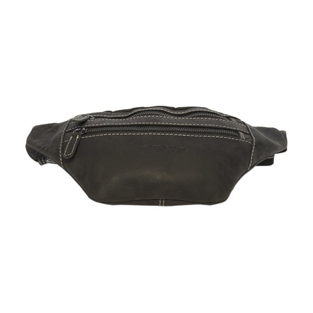 Black Leather Crossbody Bum Bag - Pouch Bag For Women And Men