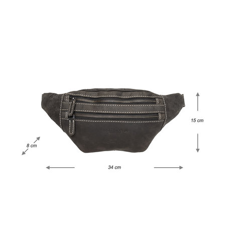 Black Leather Crossbody Bum Bag - Pouch Bag For Women And Men