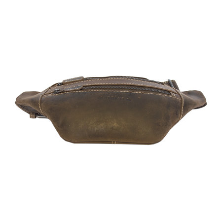 Leren Crossbody tasje - Buideltasje Van Donkerbruin Leer
