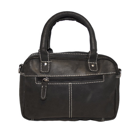 Zwarte Schoudertas - Westernbag - Handtas Van Buffelleer