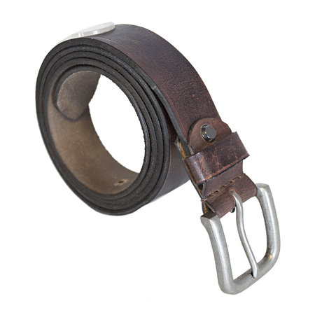 Donkerbruine Leren Riem Van Echt Leer - 3.5 cm Breed
