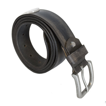 Antraciet Grijze Leren Riem Van Echt Leer - 3.5 cm Breed