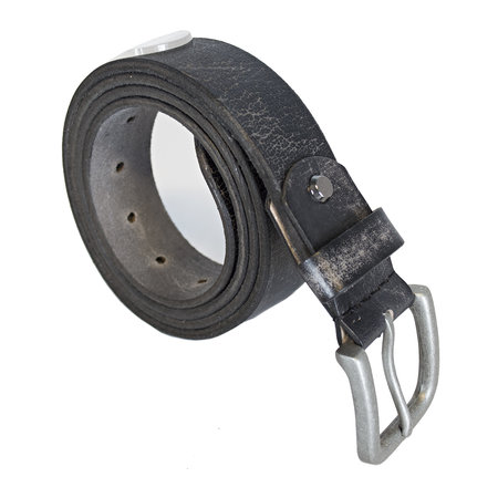 Jeans Grijze Leren Riem Gemaakt Van Echt Leer - 3.5 cm
