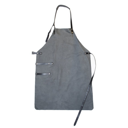 BBQ Schort Leer - Grijs Leren Barbecue Schort Voor Dames Of Heren