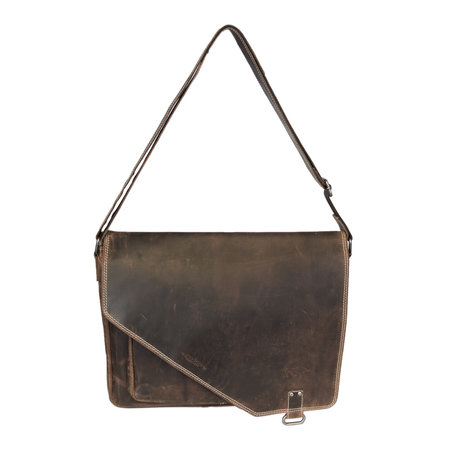 Messenger Tas - Laptoptas Van Lichtbruin Leer