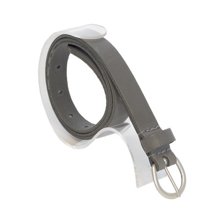 Dames 2 cm Taille Riem Van Glad Grijs Leer