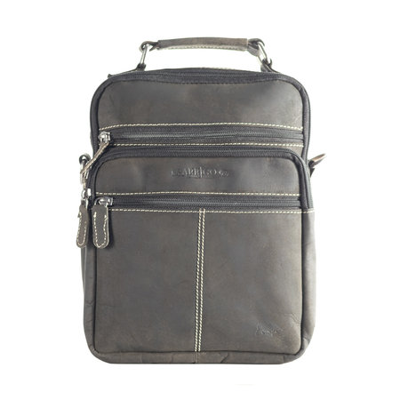 Zwarte schoudertas - crossbody tas van buffelleer