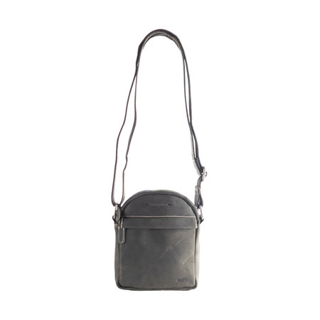 Zwart Leren Schoudertas - Crossbody Tas Van Arrigo