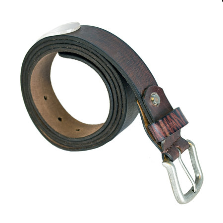 Donkerbruine Leren Riem Van Echt Leer - 3 cm Breed