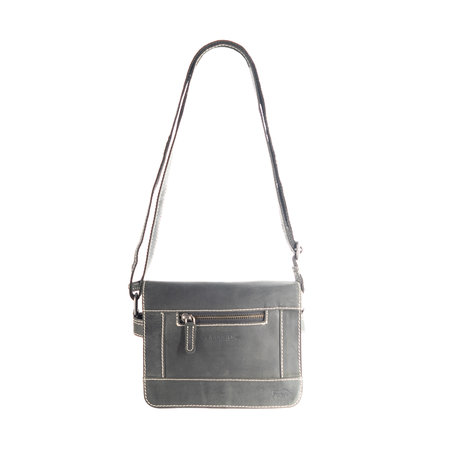 Zwart Leren Crossbody Schoudertas - Compact Model