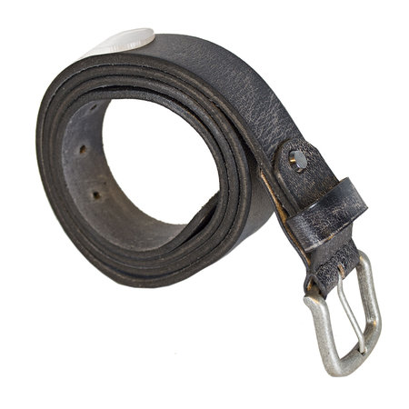 Jeans Grijze Leren Riem Gemaakt Van Echt Leer - 3 cm