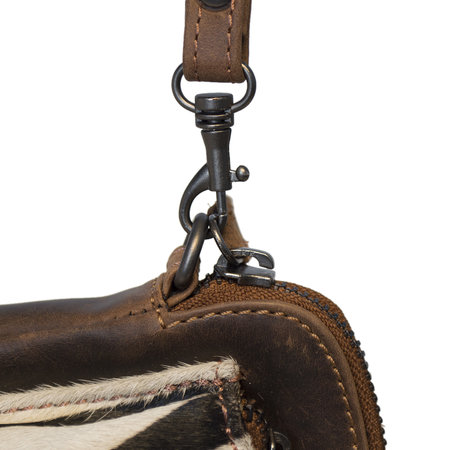 Crossbody Schoudertasje Van Leer Met Een Jaguar Print