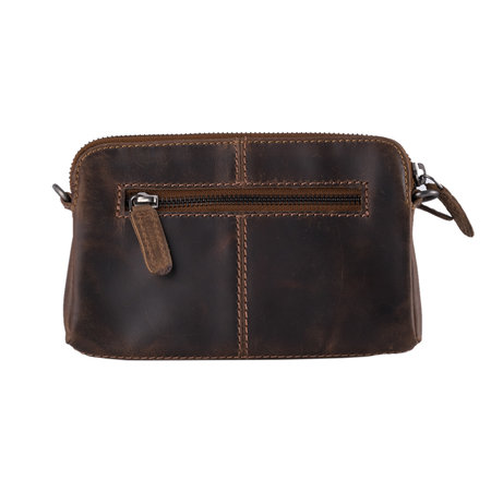 Crossbody Schoudertasje Van Leer Met Een Jaguar Print