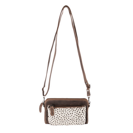 Leren Crossbody Schoudertasje Met Een Cheetah Print
