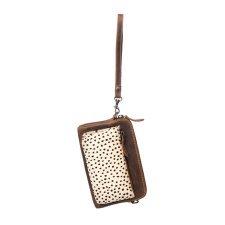 Leren Crossbody Schoudertasje Met Een Cheetah Print