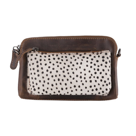 Leren Crossbody Schoudertasje Met Een Cheetah Print