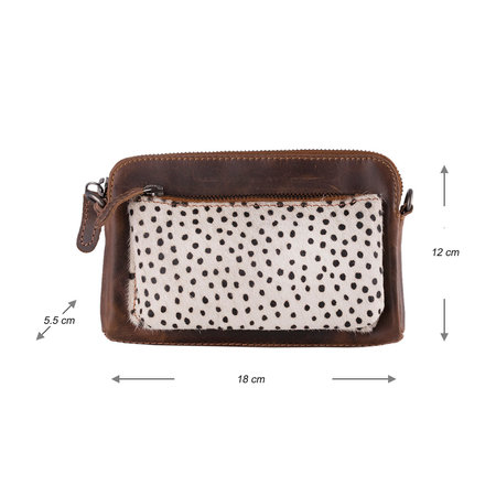 Leren Crossbody Schoudertasje Met Een Cheetah Print