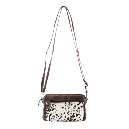 Leren Crossbody Schoudertasje Met Een Dierenprint