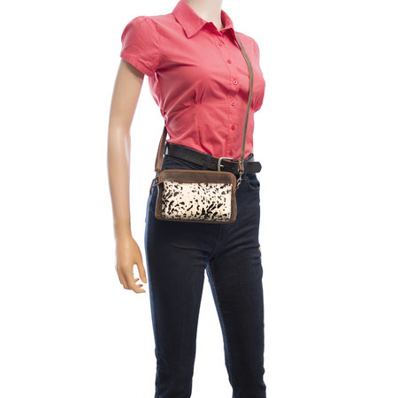 Leren Crossbody Schoudertasje Met Een Dierenprint
