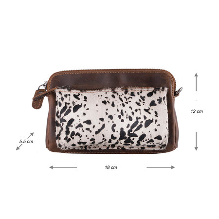 Leren Crossbody Schoudertasje Met Een Dierenprint
