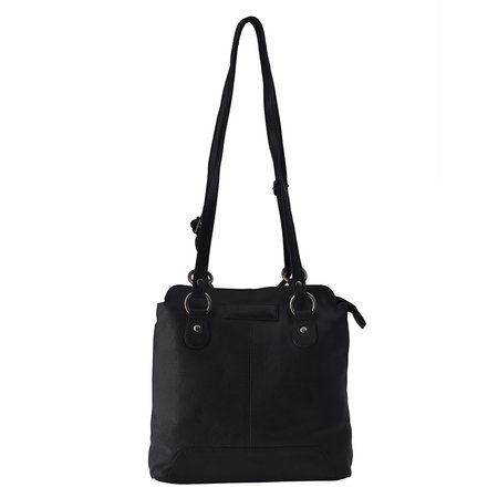 Dames Rugtas - Zwart- Crossbody Tas - Schoudertas - Echt Leer