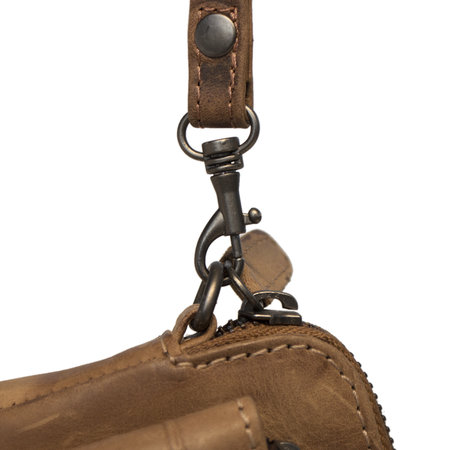 Shoulder Bag Of Black Buffalo Leather With A Crocodile Print